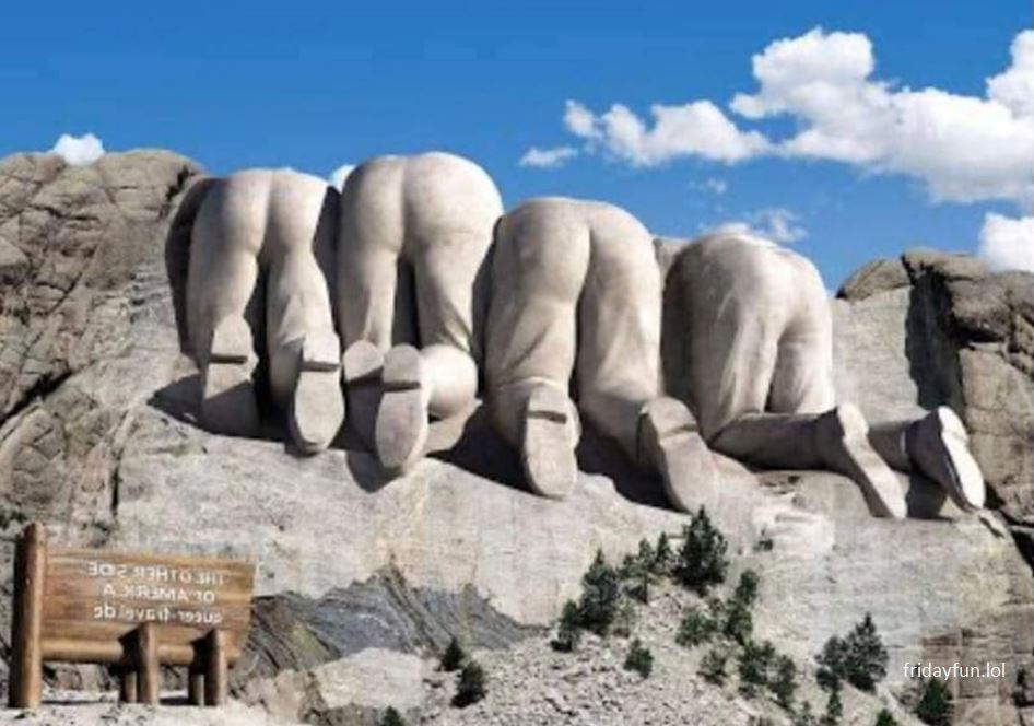 Rare view of the rear of Mount Rushmore! 😀